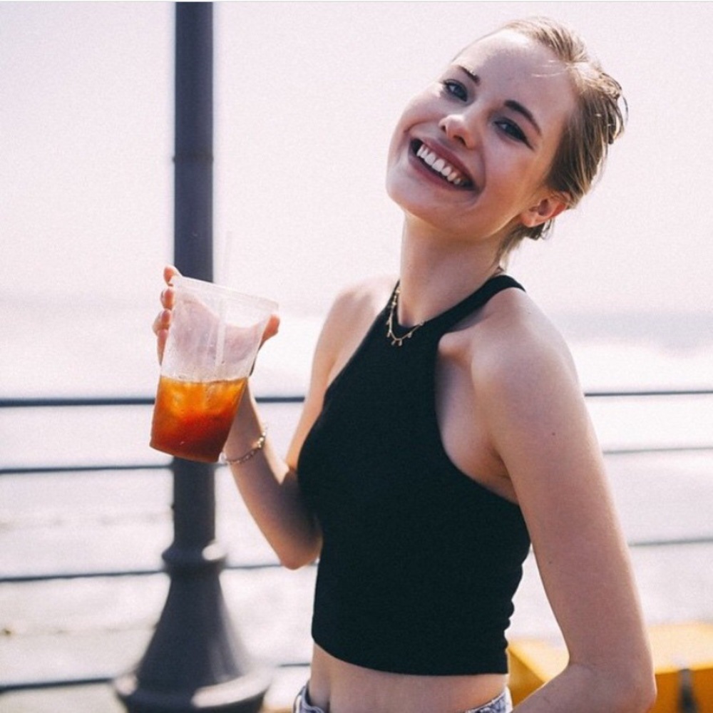 NEW Brandy Melville Black Knit Sofia Halter Tank